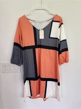 NWT Exclusive Colorblock Geometric Dress